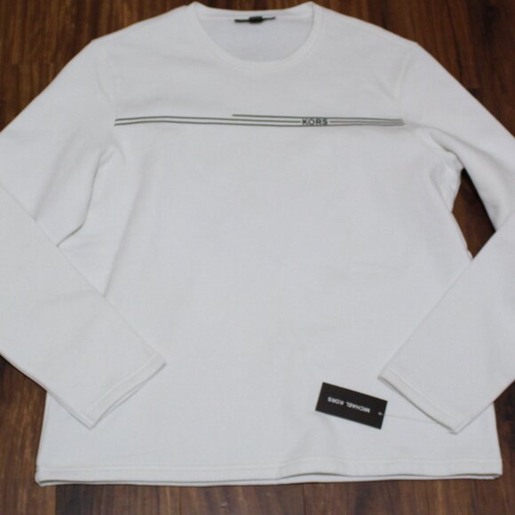 Michael Kors Sweater Men's White Large Cotton Polyester Pullover - Picture 1 of 11